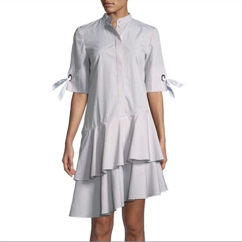 Prose & PoetryβCarter Asymmetrical Striped Shirtdress with Sleeve Detail
CC12